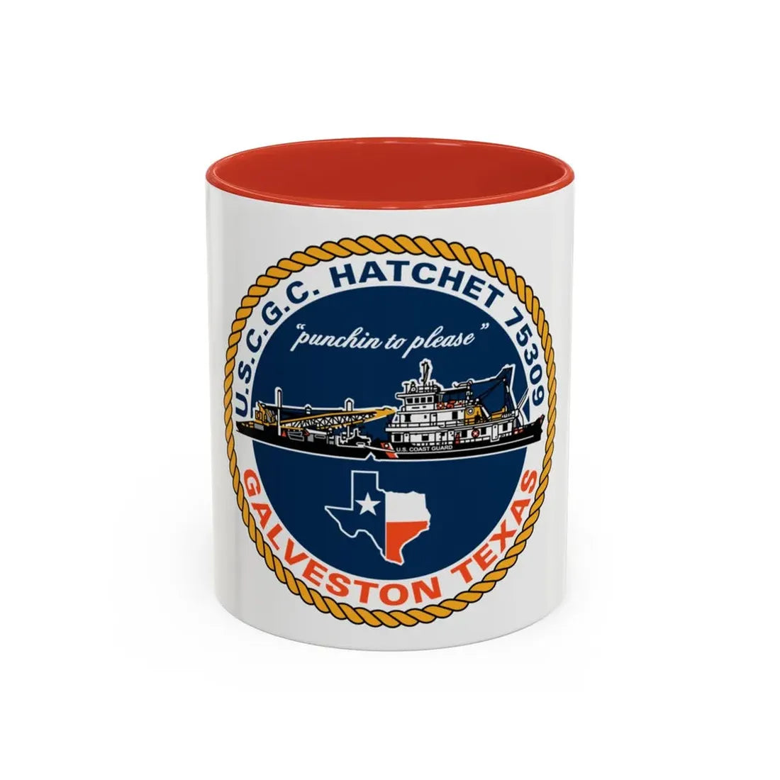 USCGC Hatchet 75309 Galveston TX (U.S. Coast Guard) Accent Coffee Mug 11oz Red - Go Mug Yourself