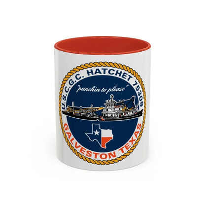 USCGC Hatchet 75309 Galveston TX (U.S. Coast Guard) Accent Coffee Mug 11oz Red - Go Mug Yourself