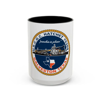 USCGC Hatchet 75309 Galveston TX (U.S. Coast Guard) Accent Coffee Mug 15oz Black - Go Mug Yourself