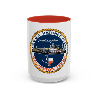 USCGC Hatchet 75309 Galveston TX (U.S. Coast Guard) Accent Coffee Mug 15oz Red - Go Mug Yourself