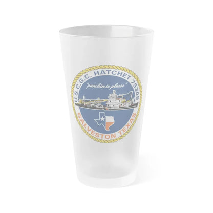 USCGC Hatchet 75309 Galveston TX (U.S. Coast Guard) Frosted Pint Glass 16oz Default Title - Go Mug Yourself