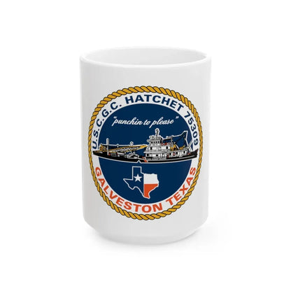 USCGC Hatchet 75309 Galveston TX (U.S. Coast Guard) White Coffee Mug 15oz - Go Mug Yourself