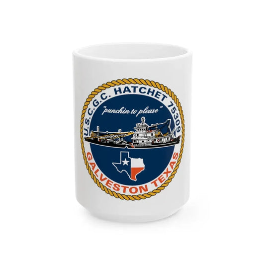 USCGC Hatchet 75309 Galveston TX (U.S. Coast Guard) White Coffee Mug 15oz - Go Mug Yourself