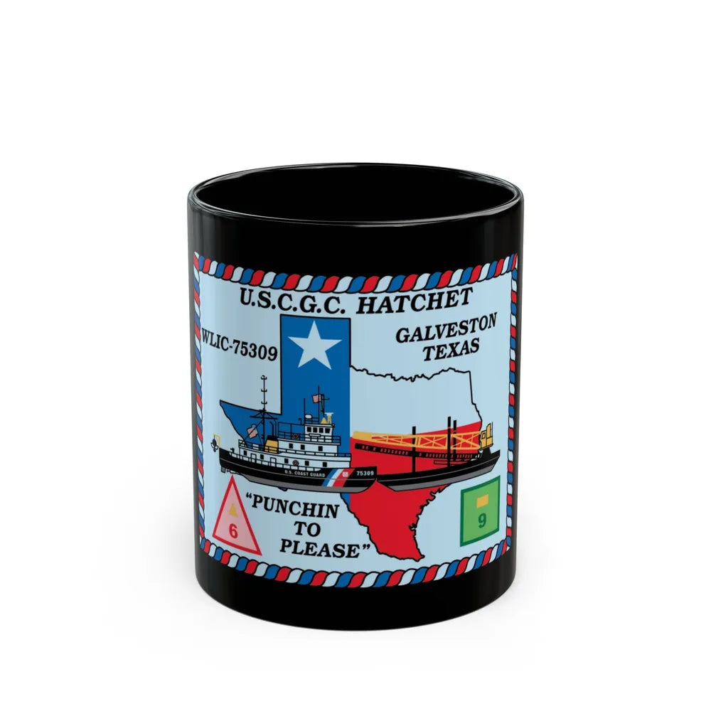 USCGC Hatchet WLIC 75309 (U.S. Coast Guard) Black Coffee Mug-11oz-Go Mug Yourself