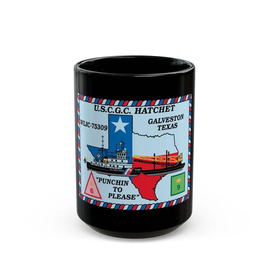 USCGC Hatchet WLIC 75309 (U.S. Coast Guard) Black Coffee Mug-15oz-Go Mug Yourself