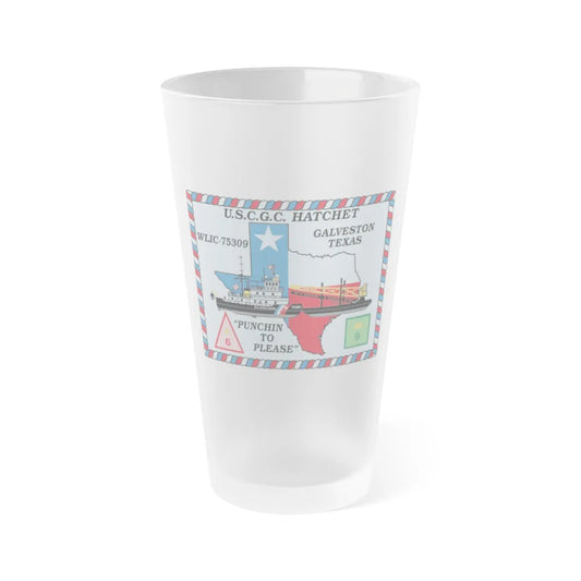 USCGC Hatchet WLIC 75309 (U.S. Coast Guard) Frosted Pint Glass 16oz-Go Mug Yourself