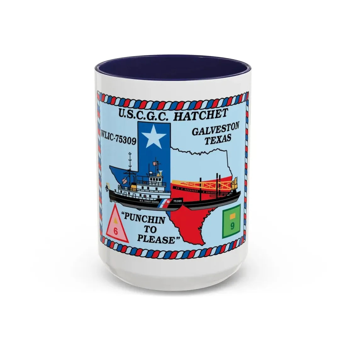 USCGC Hatchet WLIC 75309 (U.S. Coast Guard) Accent Coffee Mug 15oz Navy - Go Mug Yourself
