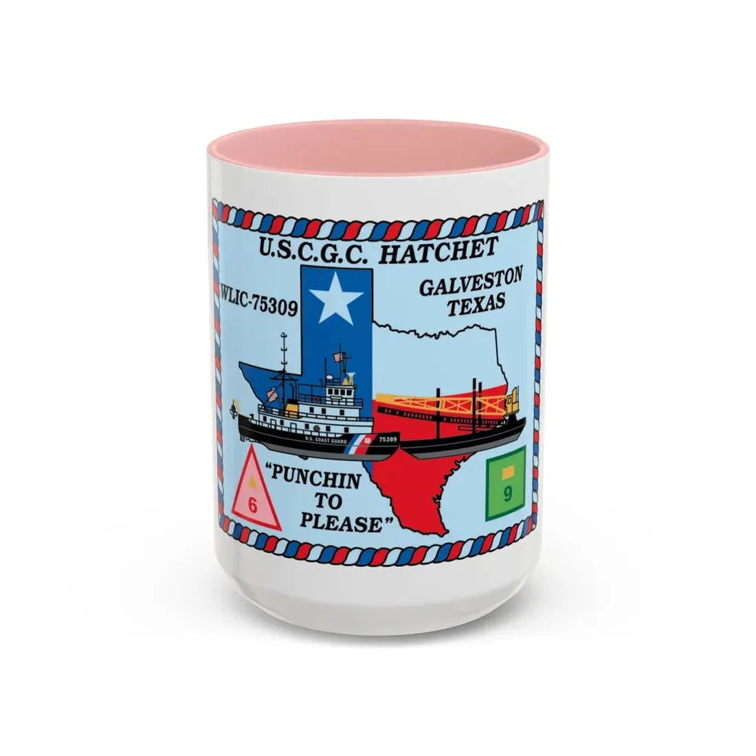 USCGC Hatchet WLIC 75309 (U.S. Coast Guard) Accent Coffee Mug 15oz Pink - Go Mug Yourself
