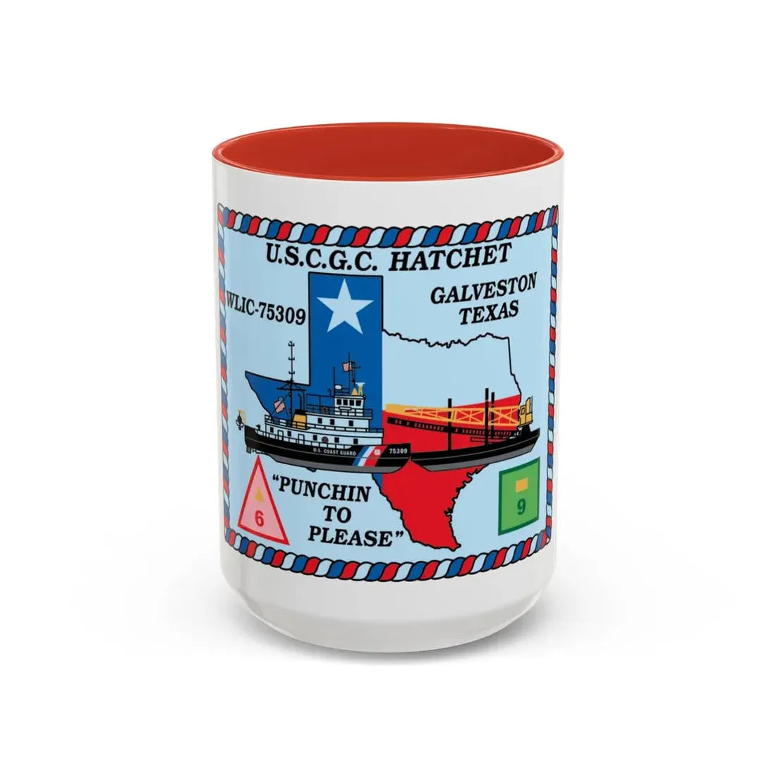 USCGC Hatchet WLIC 75309 (U.S. Coast Guard) Accent Coffee Mug 15oz Red - Go Mug Yourself