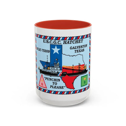 USCGC Hatchet WLIC 75309 (U.S. Coast Guard) Accent Coffee Mug 15oz Red - Go Mug Yourself