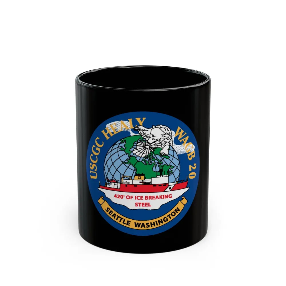 USCGC Healy WAGB 20 Seattle Wash (U.S. Coast Guard) Black Coffee Mug-11oz-Go Mug Yourself