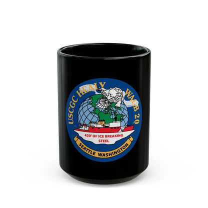 USCGC Healy WAGB 20 Seattle Wash (U.S. Coast Guard) Black Coffee Mug-15oz-Go Mug Yourself