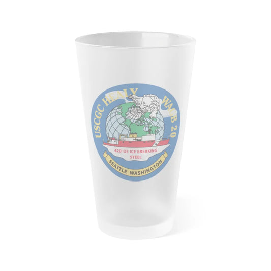 USCGC Healy WAGB 20 Seattle Wash (U.S. Coast Guard) Frosted Pint Glass 16oz-Go Mug Yourself