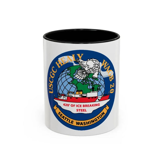 USCGC Healy WAGB 20 Seattle Wash (U.S. Coast Guard) Accent Coffee Mug 11oz Black - Go Mug Yourself