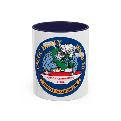 USCGC Healy WAGB 20 Seattle Wash (U.S. Coast Guard) Accent Coffee Mug 11oz Navy - Go Mug Yourself