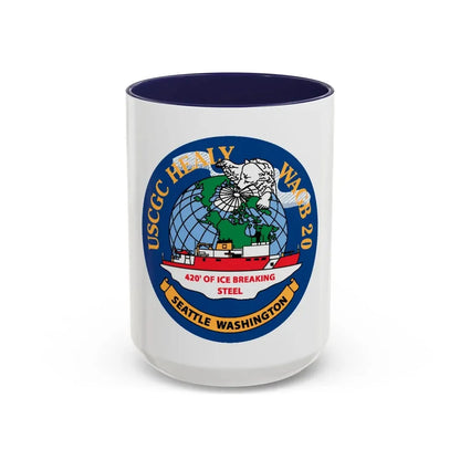 USCGC Healy WAGB 20 Seattle Wash (U.S. Coast Guard) Accent Coffee Mug 15oz Navy - Go Mug Yourself