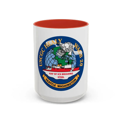 USCGC Healy WAGB 20 Seattle Wash (U.S. Coast Guard) Accent Coffee Mug 15oz Red - Go Mug Yourself