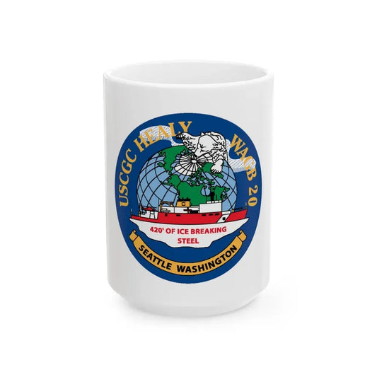 USCGC Healy WAGB 20 Seattle Wash (U.S. Coast Guard) White Coffee Mug 15oz - Go Mug Yourself