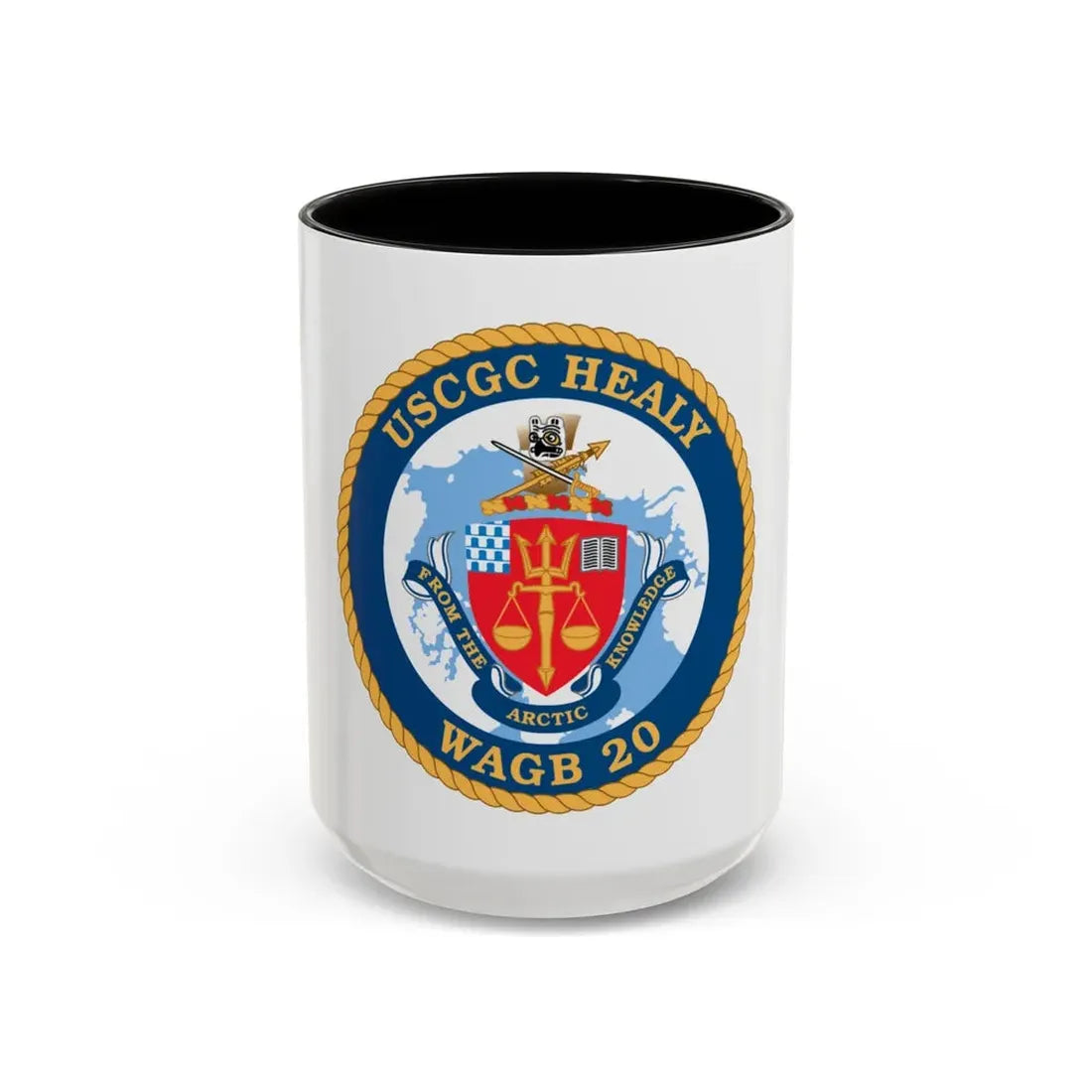 USCGC Healy WAGB 20 (U.S. Coast Guard) Accent Coffee Mug 15oz Black - Go Mug Yourself