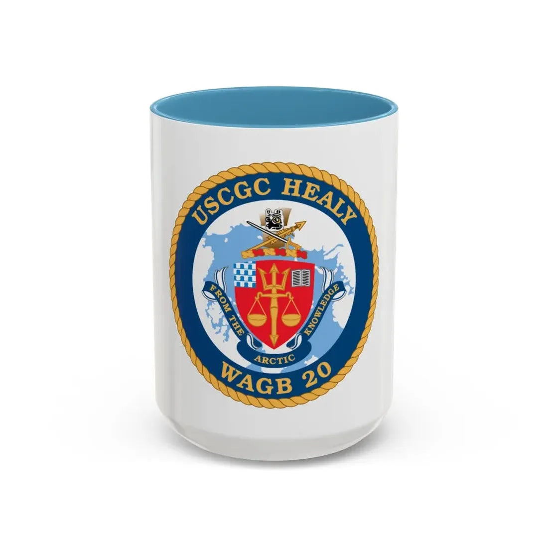 USCGC Healy WAGB 20 (U.S. Coast Guard) Accent Coffee Mug 15oz Light Blue - Go Mug Yourself