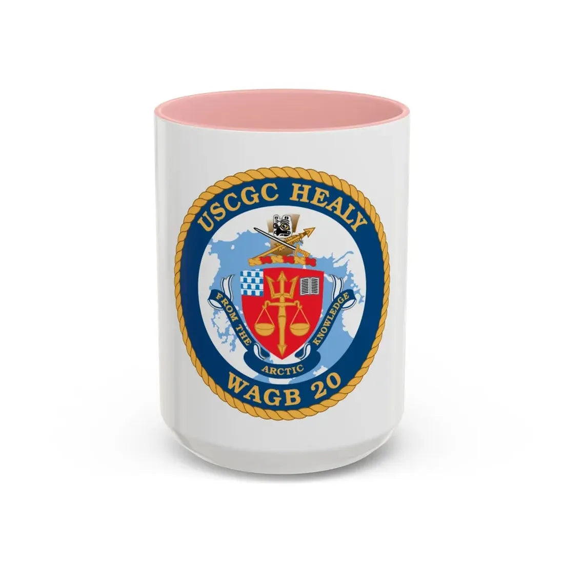 USCGC Healy WAGB 20 (U.S. Coast Guard) Accent Coffee Mug 15oz Pink - Go Mug Yourself