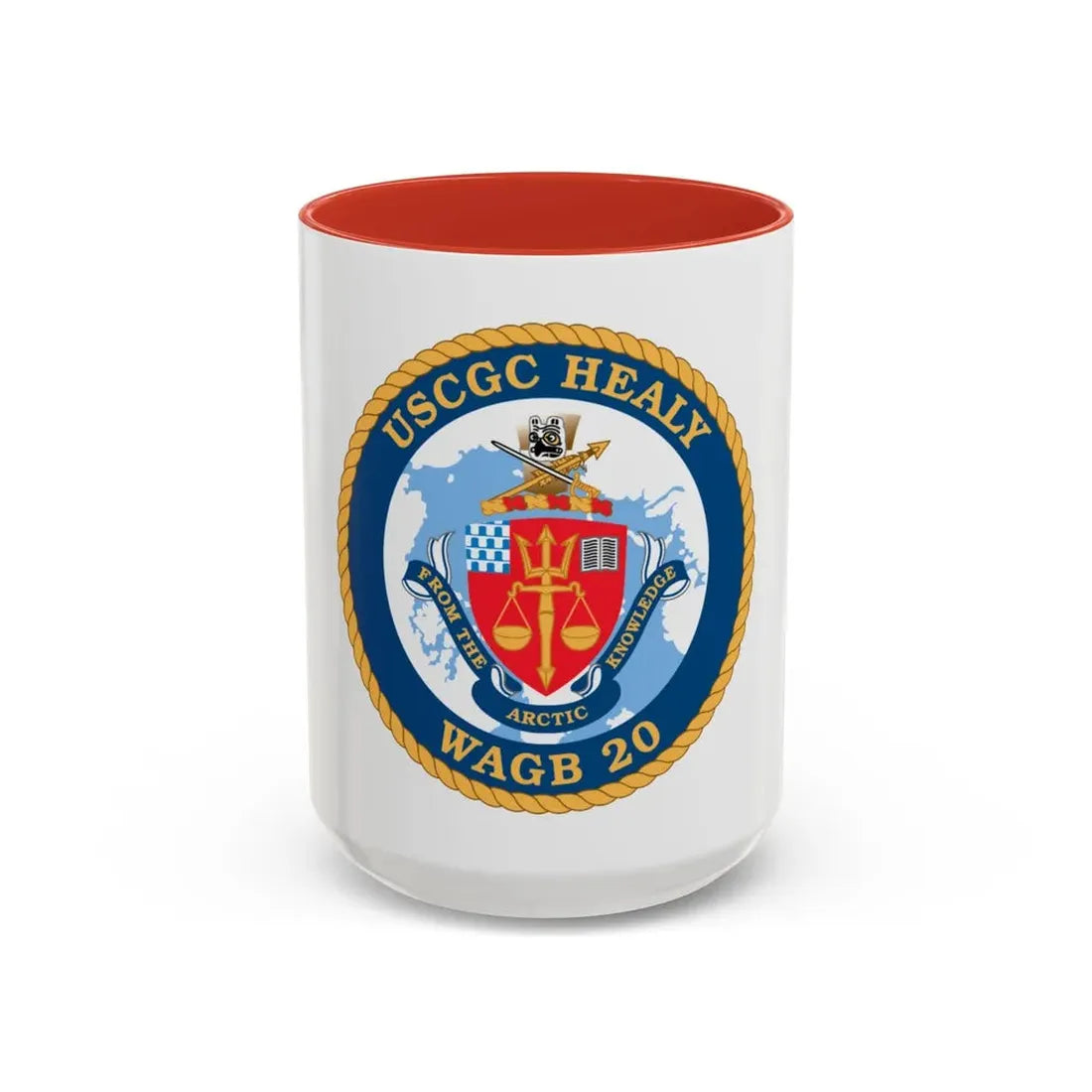 USCGC Healy WAGB 20 (U.S. Coast Guard) Accent Coffee Mug 15oz Red - Go Mug Yourself
