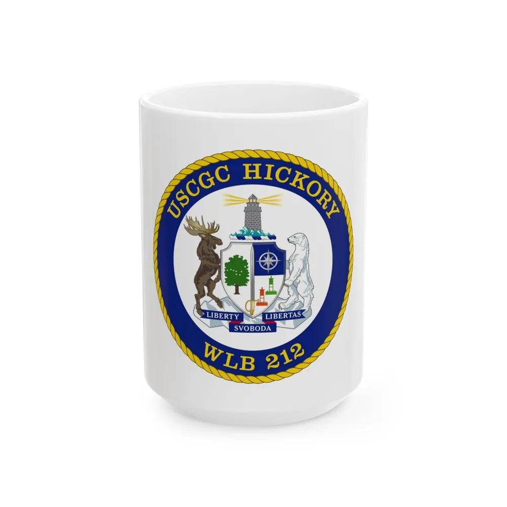 USCGC Hickory WLB 212 (U.S. Coast Guard) White Coffee Mug-15oz-Go Mug Yourself