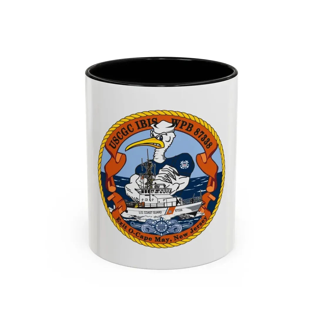 USCGC IBIS (U.S. Coast Guard) Accent Coffee Mug 11oz Black - Go Mug Yourself