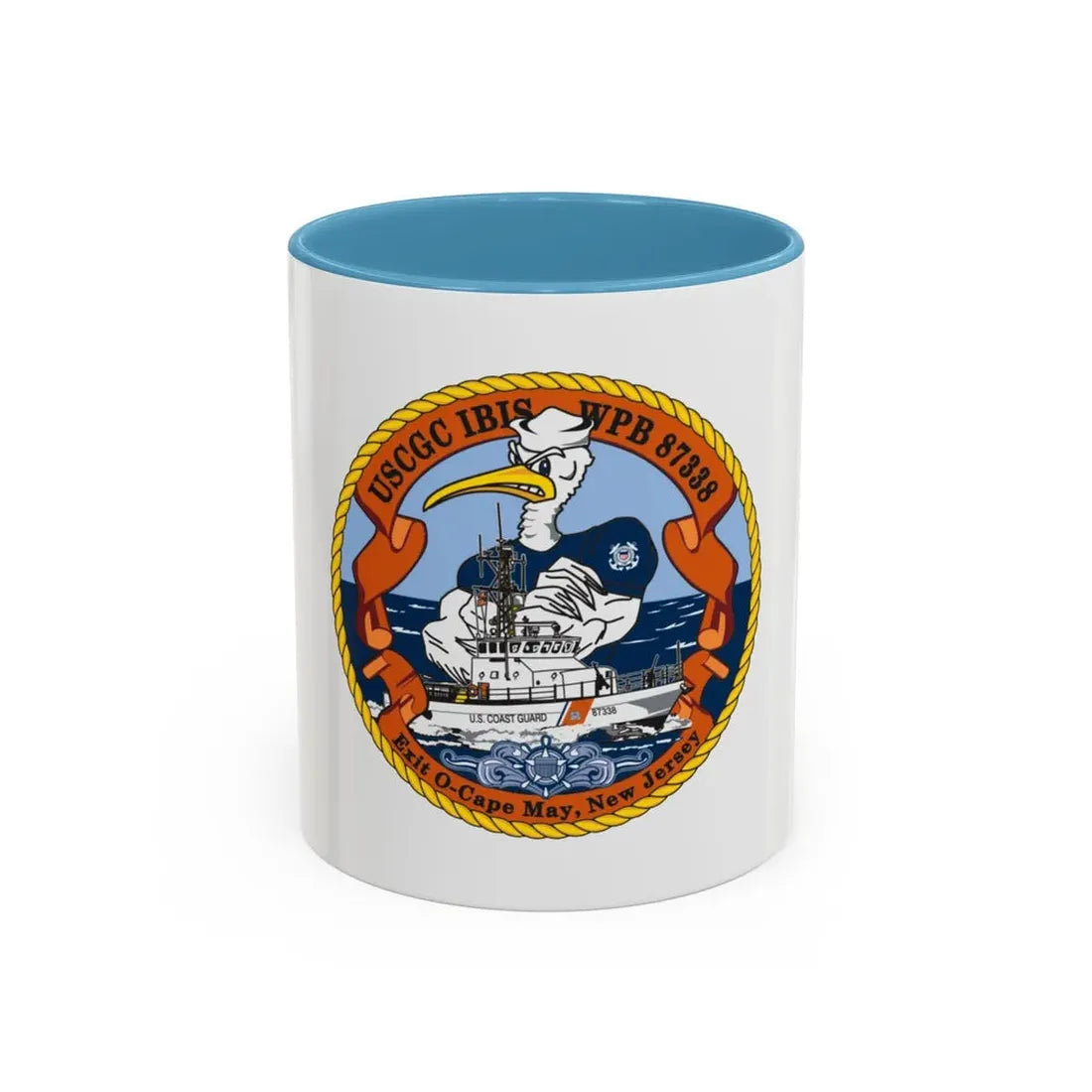 USCGC IBIS (U.S. Coast Guard) Accent Coffee Mug 11oz Light Blue - Go Mug Yourself