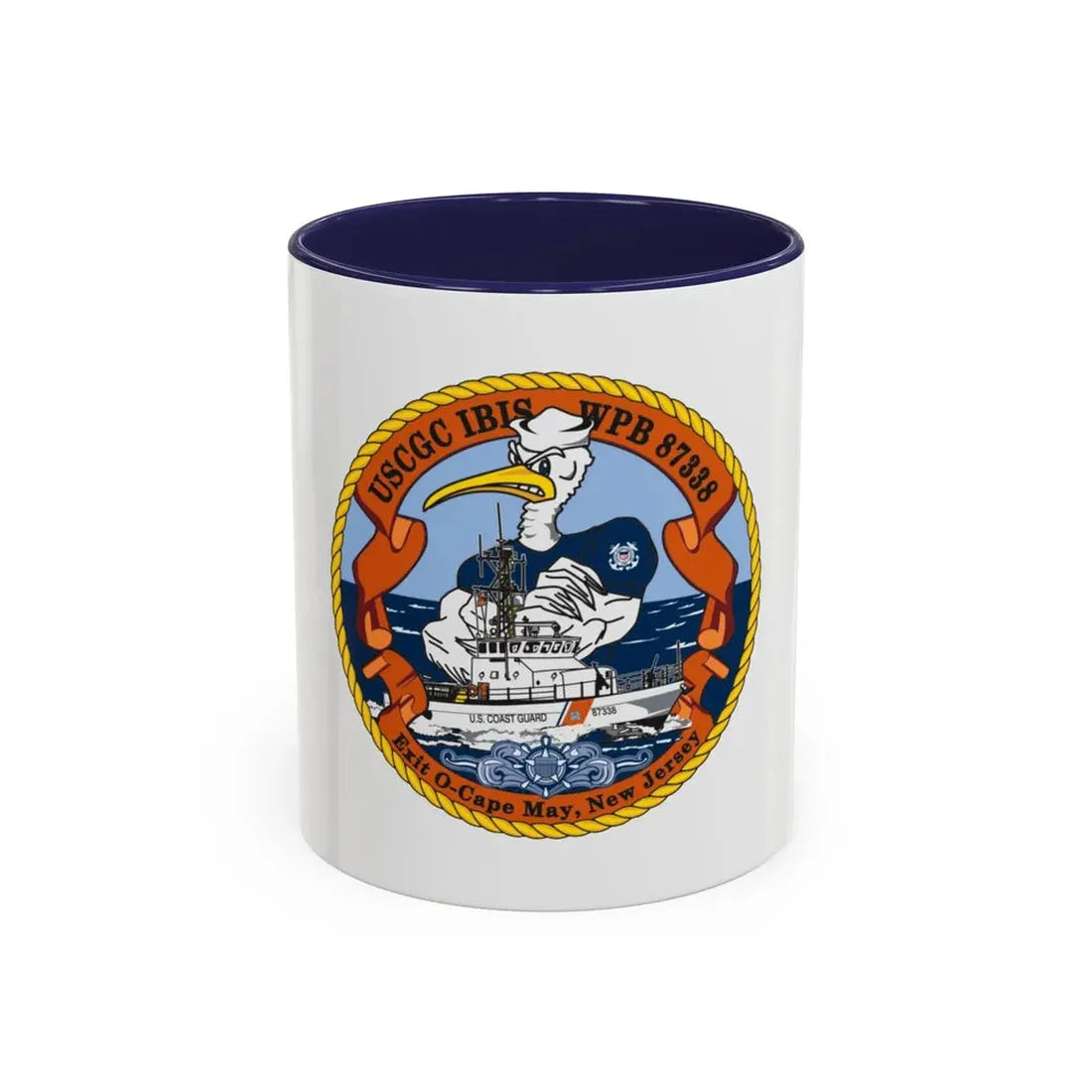 USCGC IBIS (U.S. Coast Guard) Accent Coffee Mug 11oz Navy - Go Mug Yourself