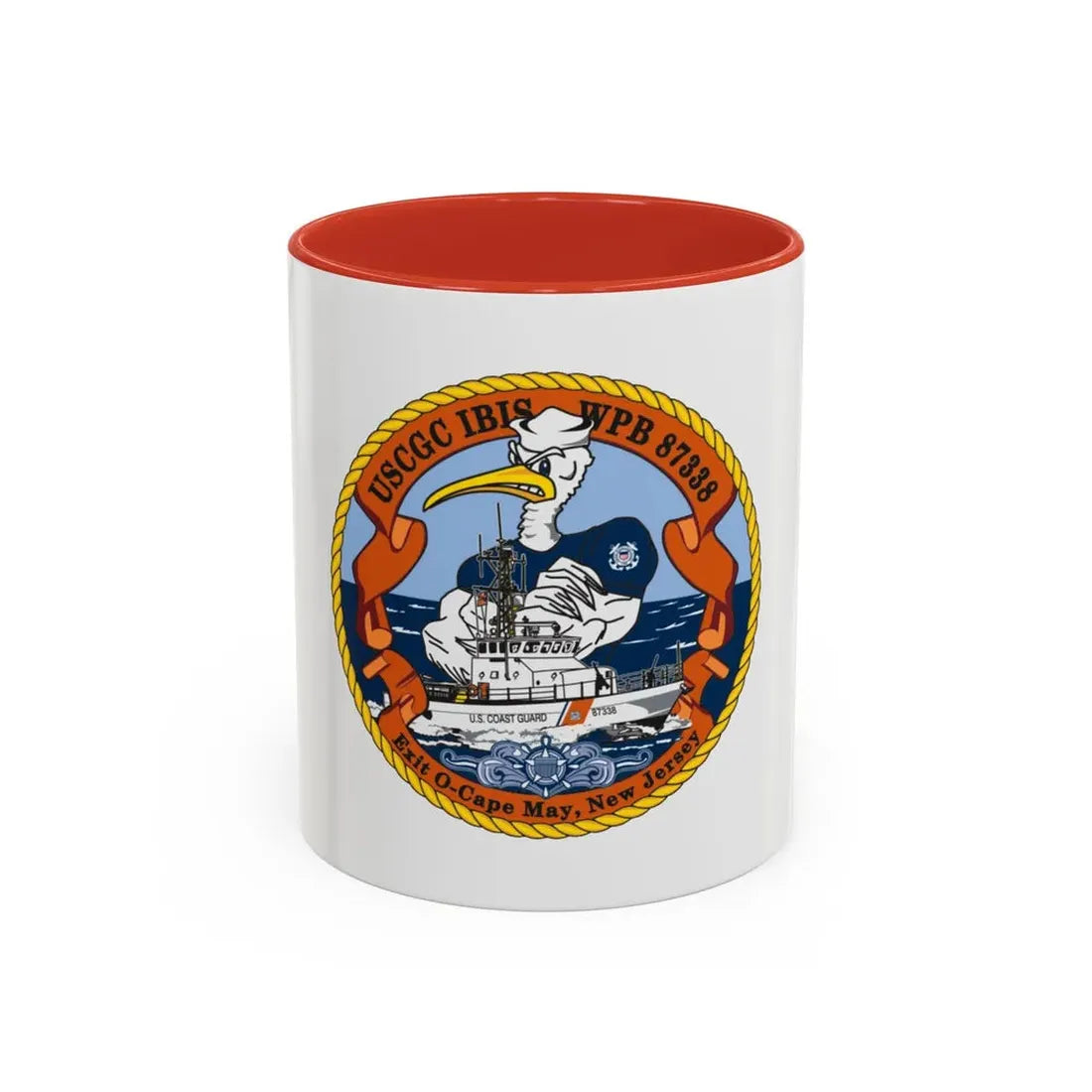 USCGC IBIS (U.S. Coast Guard) Accent Coffee Mug 11oz Red - Go Mug Yourself