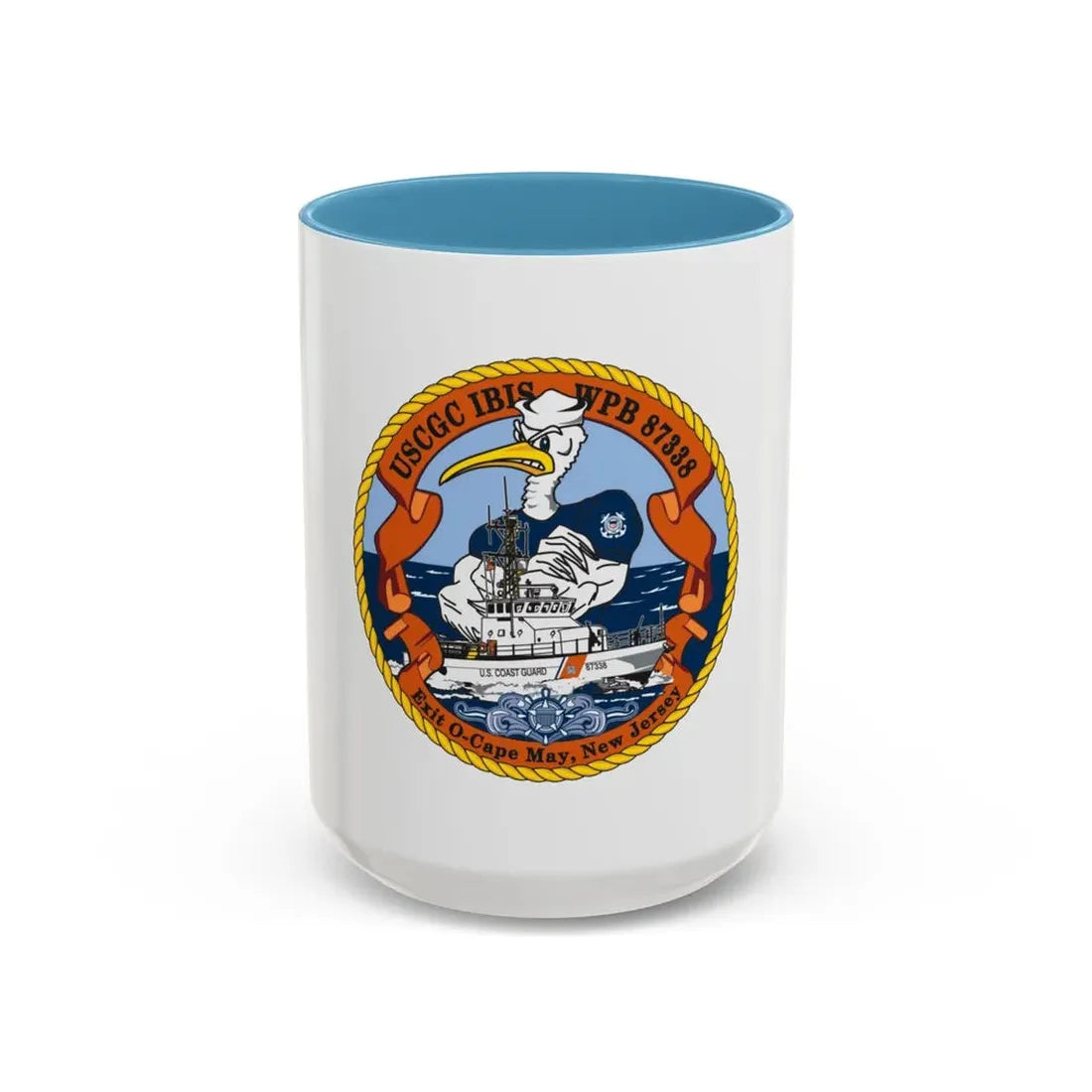 USCGC IBIS (U.S. Coast Guard) Accent Coffee Mug 15oz Light Blue - Go Mug Yourself