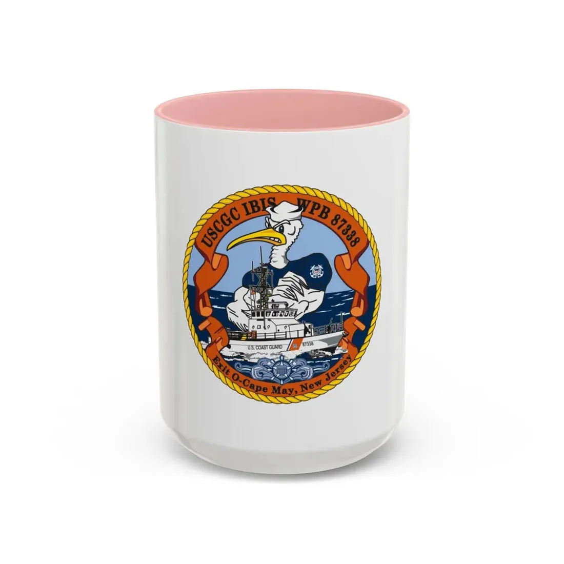 USCGC IBIS (U.S. Coast Guard) Accent Coffee Mug 15oz Pink - Go Mug Yourself