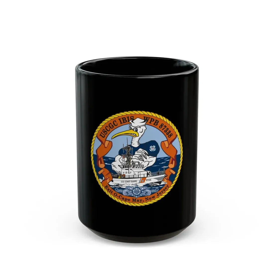 USCGC IBIS (U.S. Coast Guard) Black Coffee Mug 15oz - Go Mug Yourself