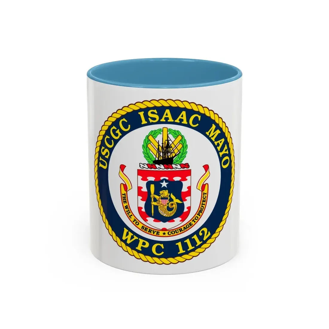 USCGC Isaac Mayo WPC 1112 (U.S. Coast Guard) Accent Coffee Mug 11oz Light Blue - Go Mug Yourself