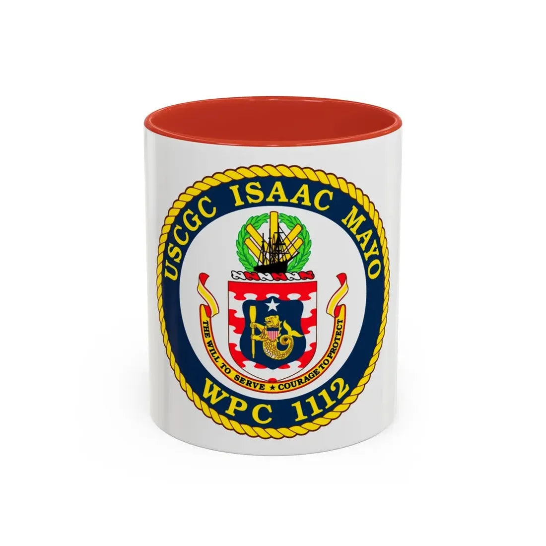USCGC Isaac Mayo WPC 1112 (U.S. Coast Guard) Accent Coffee Mug 11oz Red - Go Mug Yourself
