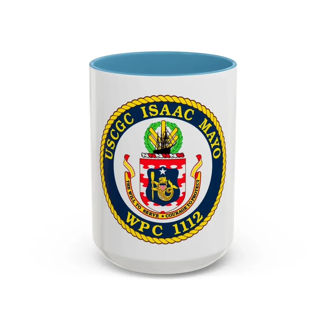 USCGC Isaac Mayo WPC 1112 (U.S. Coast Guard) Accent Coffee Mug 15oz Light Blue - Go Mug Yourself