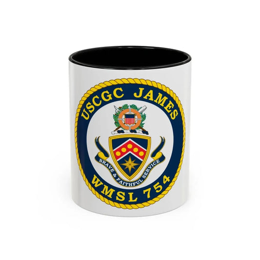 USCGC James WMSL 754 (U.S. Coast Guard) Accent Coffee Mug 11oz Black - Go Mug Yourself