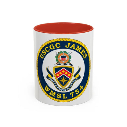 USCGC James WMSL 754 (U.S. Coast Guard) Accent Coffee Mug 11oz Red - Go Mug Yourself