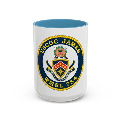 USCGC James WMSL 754 (U.S. Coast Guard) Accent Coffee Mug 15oz Light Blue - Go Mug Yourself