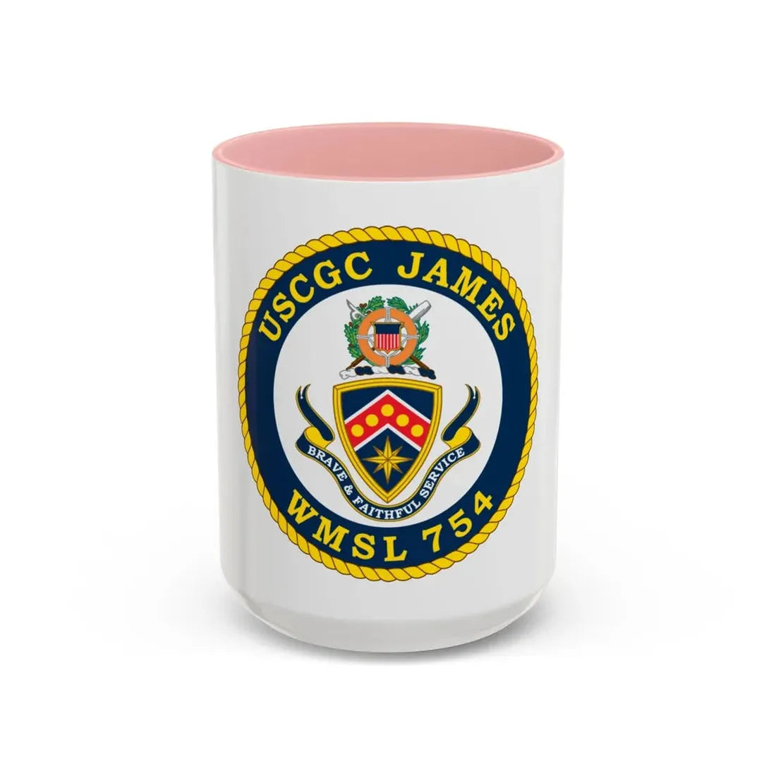 USCGC James WMSL 754 (U.S. Coast Guard) Accent Coffee Mug 15oz Pink - Go Mug Yourself
