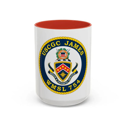 USCGC James WMSL 754 (U.S. Coast Guard) Accent Coffee Mug 15oz Red - Go Mug Yourself