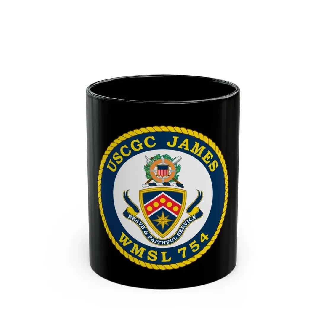 USCGC James WMSL 754 (U.S. Coast Guard) Black Coffee Mug 11oz - Go Mug Yourself