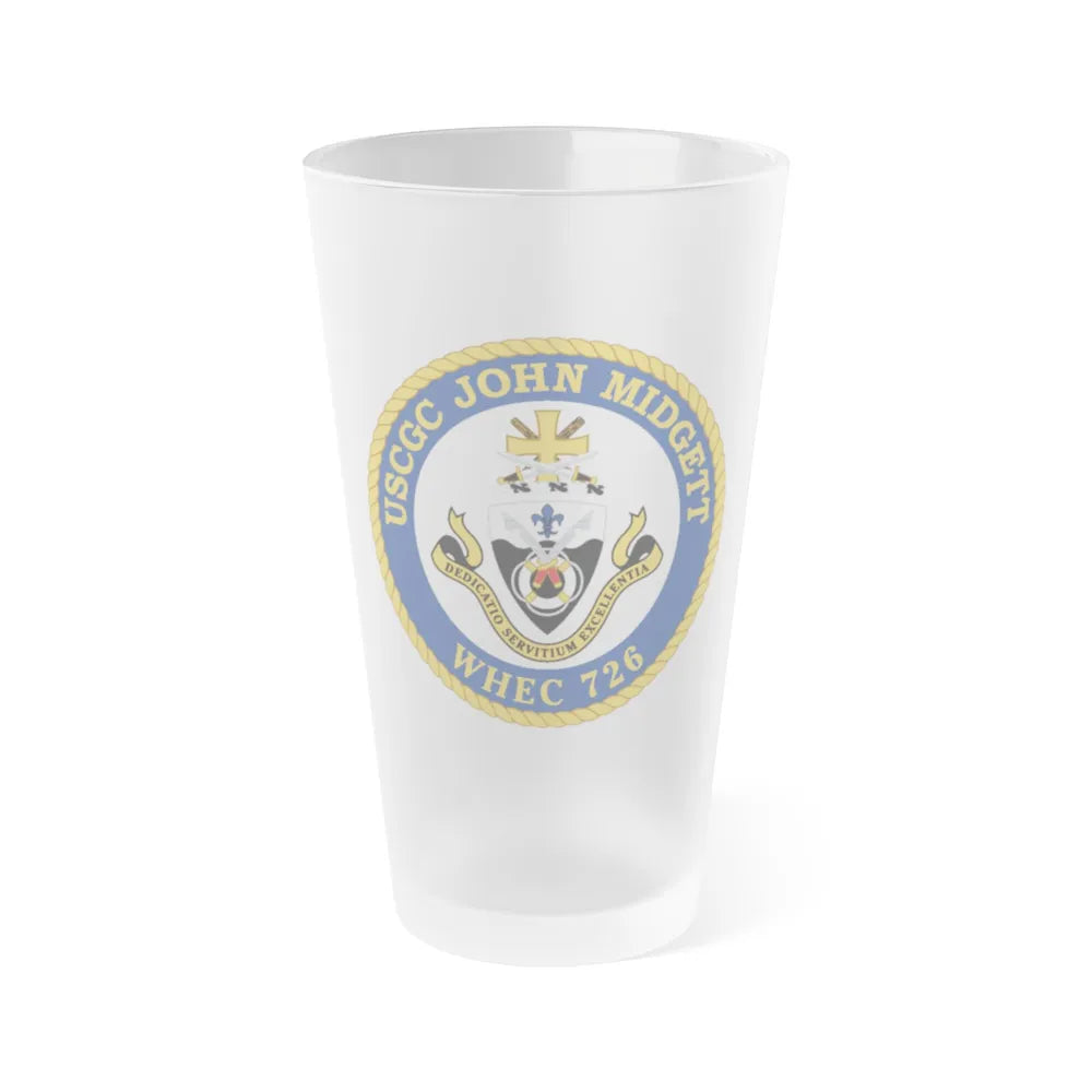 USCGC John Midgett WHEC 726 (U.S. Coast Guard) Frosted Pint Glass 16oz-Go Mug Yourself