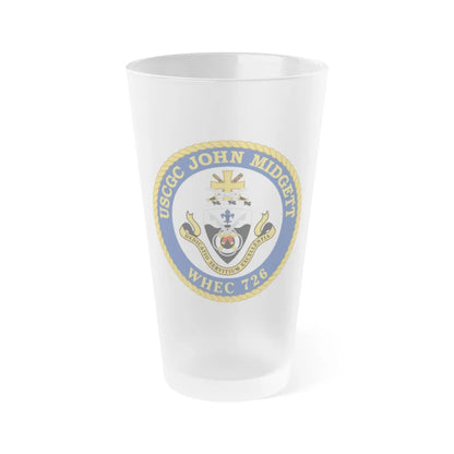 USCGC John Midgett WHEC 726 (U.S. Coast Guard) Frosted Pint Glass 16oz-Go Mug Yourself