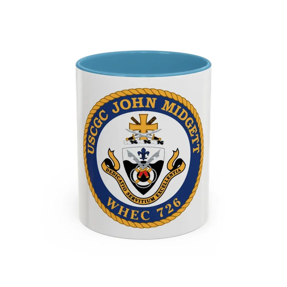 USCGC John Midgett WHEC 726 (U.S. Coast Guard) Accent Coffee Mug 11oz Light Blue - Go Mug Yourself