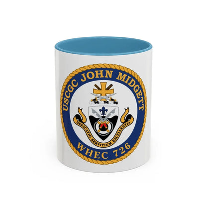 USCGC John Midgett WHEC 726 (U.S. Coast Guard) Accent Coffee Mug 11oz Light Blue - Go Mug Yourself