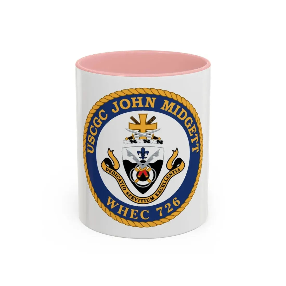 USCGC John Midgett WHEC 726 (U.S. Coast Guard) Accent Coffee Mug 11oz Pink - Go Mug Yourself