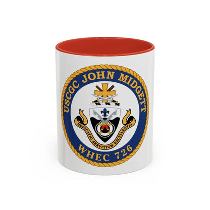 USCGC John Midgett WHEC 726 (U.S. Coast Guard) Accent Coffee Mug 11oz Red - Go Mug Yourself
