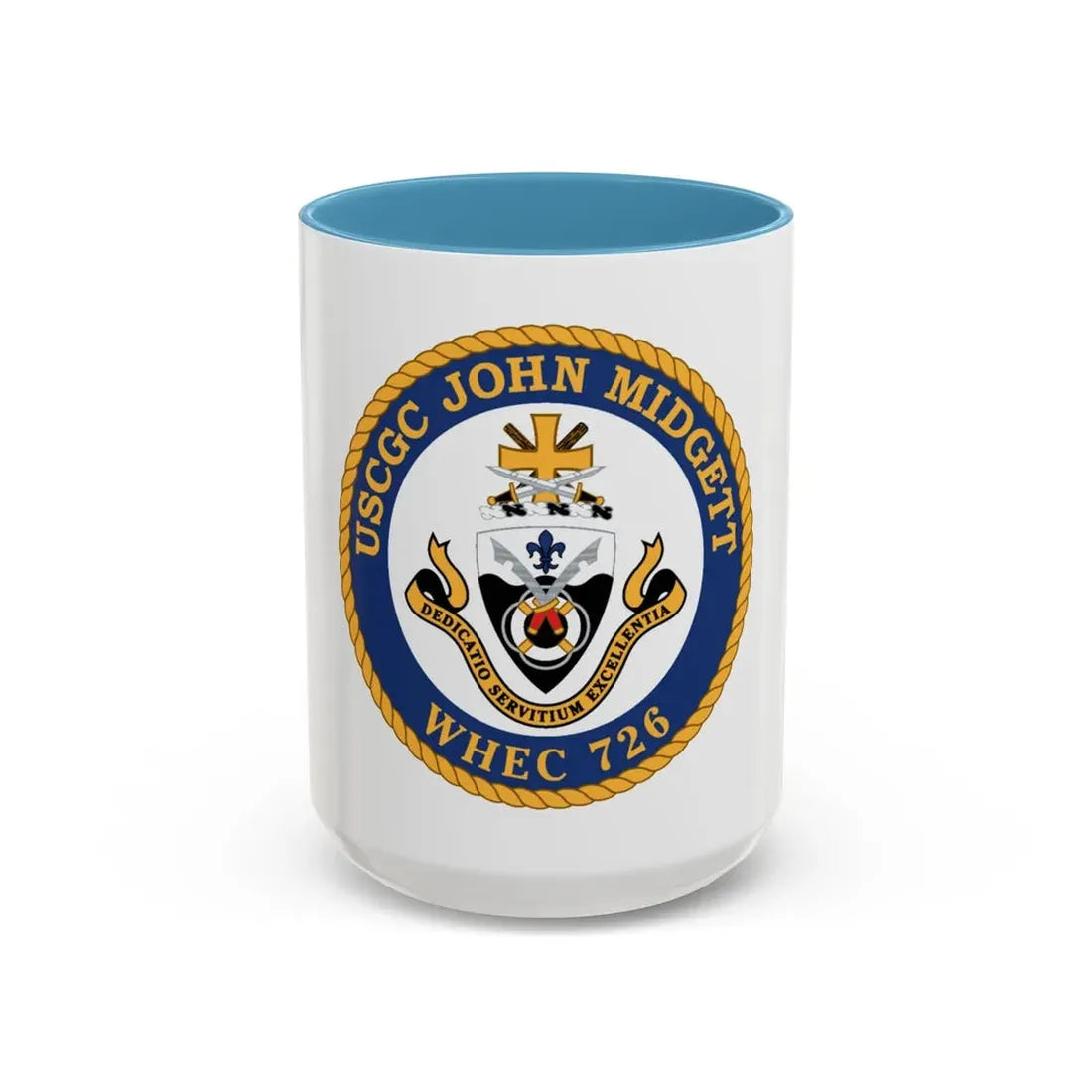 USCGC John Midgett WHEC 726 (U.S. Coast Guard) Accent Coffee Mug 15oz Light Blue - Go Mug Yourself